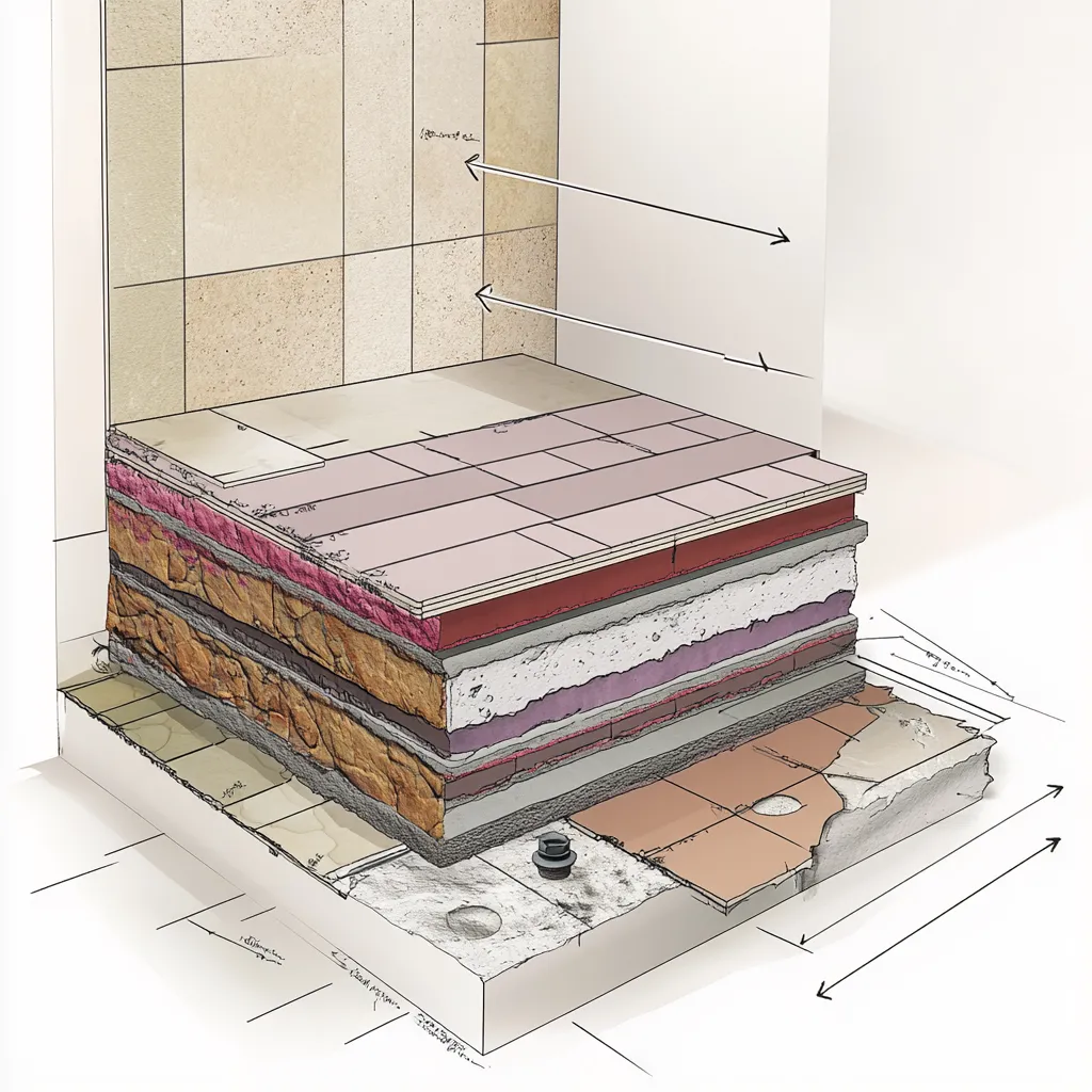 przekrój wykonanej hydroizolacji