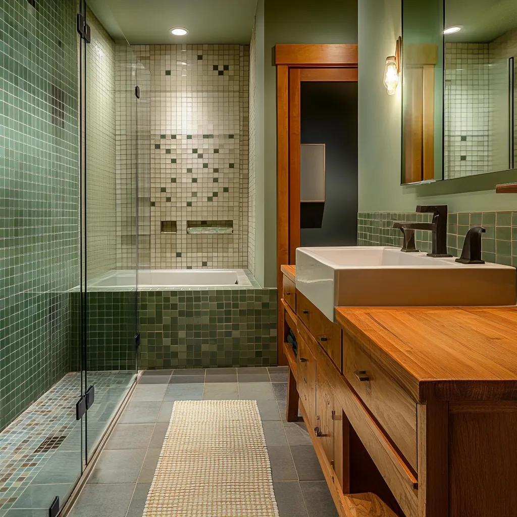 łazienka z róznymi strefami